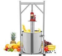 Presse à fruits, extracteur de jus manuel en acier inoxydable avec vérin hydraulique, 12 L/22 L/36 L, broyeur de raisins à cidre, extracteur de jus manuel pour la vinification, avec vérin hydrauliqu