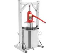 Presse à fruits hydraulique en acier inoxydable 304, 22 L, machine à vin manuelle avec cric pour l'extraction du jus de raisin, plateau hygiénique de qualité alimentaire et cadre durable pour usage