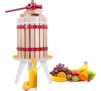 Presse à fruits manuelle avec pieds en acier robuste - Facile à utiliser - Avec filtre et bois massif pour vin et jus - Idéal pour les magasins de jus