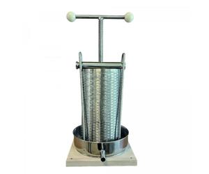 presse à fruits, pressoir à vin, presse à frites 5L - Double panier en acier inoxydable, modèle de table avec bac de récupération et tuyau PVC