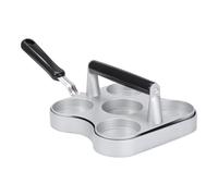 Presse à galettes robuste - Broyeur à hamburger à fond plat anti-adhésif avec design à 5 grilles, outil de cuisson durable, presse à viande en fer | Pour cuisine, barbecue, barbecue, hayon, extérieur