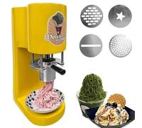 Presse à glace à Spaghetti commerciale, Machine à servir et à Gelato avec 4moules, extrudeuse professionnelle de nouilles glacées(Yellow)