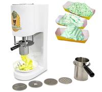 Presse à glace commerciale for spaghettis, machine à glace avec 4 moules, machine à nouilles à la crème glacée, for les réceptions à domicile, innovation en matière de desserts commerciaux(White)