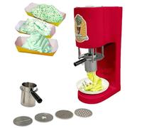 Presse à glace commerciale for spaghettis, machine à glace avec 4 moules, machine à nouilles à la crème glacée, for les réceptions à domicile, innovation en matière de desserts commerciaux(Red)