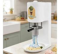 Presse à Glace Spaghetti 80 W - 4 Moules Interchangeables Moules, Conception Compacte, Démarrage Instantané, Nettoyage Facile, Machine à Glace à L'italienne Pour Commerces Et Traiteurs(White)