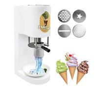 Presse à Glace Spaghetti avec 4 Moules de Forme - Machine à Glace Milkshake en Acier Inoxydable pour Bars à Snacks et Cafés, Machine à Presser les Desserts
