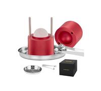 Presse à Glaçons Moule à Glaçon Rond 6,1cm Avec Pince pour Boissons Soirées Rouge