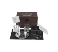 VEVOR Presse à Glaçons Sphères de 61 mm Moule à Glaçon Rond en Aluminium Bac à Glaçons Ronds avec Pince Fabrication Rapide de Glaçons Boules pour Boissons Cocktails Whisky Café Soirées Pyjama Bars