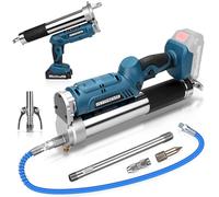 Presse à graisse sans fil 12 000 PSI compatible avec les batteries Makita 18 V, pistolet à graisse électrique, avec tuyau haute pression de 100 cm, 3 embouts, moteur sans balais et lampe LED, parfait