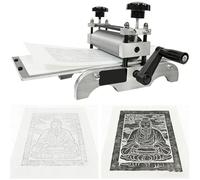 Presse à graver manuelle 31 x 17 cm avec poignée lisse pour une gravure précise et efficace, presse à lettres et bloc en relief, hauteur du rouleau réglable