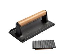 Presse à gril de cuisson - Poids lourd pour steak - Presse en fonte durable pour barbecue - Presse à bacon plate pour panini sandwich et poêle à griller avec une chaleur uniforme