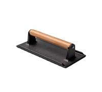 Presse À Gril en Fonte - Poids À Bacon Robuste avec Manche en Bois, Broyeur À Hamburger Rectangulaire pour À Poêle | Outil De Cuisson Plat pour Steak De Viande BBQ, pour Cuisine De Camping en P