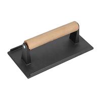 Presse à Gril en Fonte, Presse à Hamburger Smash pour Plaque Chauffante, 8,3 X 4,1 Pouces, écraseur de Viande Rectangulaire au Bacon, Manche en Bois