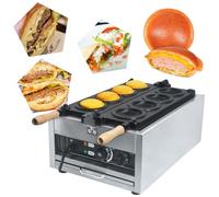 Presse à griller électrique commerciale, température réglable 50-300°C, surface antiadhésive pour hamburgers, paninis, gaufres, fonctionnement 220 V