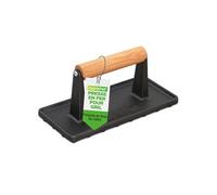 Nutrichef Presse à Steak Haché en Fonte - Press Burger Lourde avec Poignée en Bois, Pour Steak, Burger, Viandes, Bacon, Pour Grill, Plancha, Poêle et Griddle, Marque de Saisie Uniforme