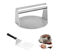 Presse à Hamburger avec Spatules à Barbecue Kit, Presse Steak Haché en Acier Inoxydable 304, Rond Presse Burger, Antiadhésive Presse Hamburger pour Galettes, Steak, Burger, Viande, Barbecue