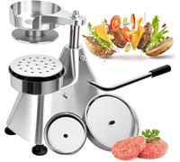 Presse À Hamburger Commerciale En Acier Inoxydable, Fabricant De Galettes De Hamburger Robuste Avec 400 Papiers De Galettes, Processeur Professionnel De Formation De Galettes De Viande(13cm)