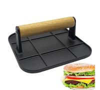 Presse à hamburger - Presse à barbecue en fonte de 16 cm, grill rond pour grill, bacon, viande, steak pour la maison, le camping, le barbecue