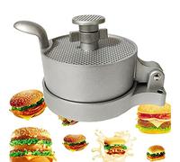 Presse à Hamburger Réglable en Alliage D'aluminium Moule Steak Haché Outil pour Faire des Galettes Boulettes de Viande BBQ Viande Ronde Moule DIY Cuisine à la Maison,Silver,16 * 10.3cm