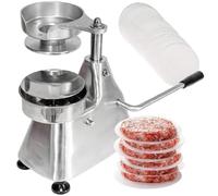 Presse à hamburger robuste en acier inoxydable avec 500 feuilles de papier antiadhésif pour griller et barbecue faciles, parfait pour faire de délicieux hamburgers
