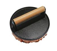 Presse à hamburger - Smasher rond professionnel, construction durable en fonte, outil de cuisson résistant à la chaleur, design aplati lisse | Utilisation d'une station de gril, barbecue dans le