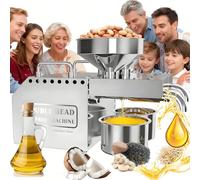 Presse à Huile 1600w 8-12kg/H | Froid Et Chaud Machine Huile éLectrique Automatique Pression Froide Et Chaude Inoxydable | Moulin Presse Expulseur D'Huile Noix Graines Commerciales Maison