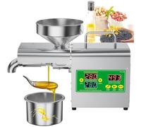 Presse à Huile 2000W pour la Maison, Pièces Amovibles, Froid et Chaud | Commande Numérique, Préchauffage avec Décompte, Chambre en Inox 304, Brosse Incluse, pour Soja, Colza et Sésame