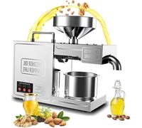 Presse à huile 820 W, extracteur d'huile électrique automatique à chaud et à froid, en acier inoxydable alimentaire 340, pour presser les cacahuètes, les graines de sésame, les noix et les amandes.
