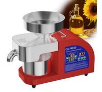 Presse à huile à froid pour l'extraction d'huile d'arachide, de sésame et | Acier inoxydable 304, écran LCD, plage de température de 104 à 572 °F, X10 Large, pour le soja, les graines de tournesol, les