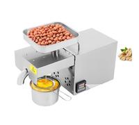 Presse à Huile à Température Réglable Electrique Pour le Pressage à Chaud et à Froid de Noix Cacahuètes Graines de Sésame Amandes 5 kg Par Heure Couleur Argentée