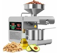 Presse à huile automatique 800 W en acier inoxydable - Presse froide et chaude avec contrôle de la température - Écran tactile pour arachide, tournesol, lin, graines de sésame - Utilisation domestique