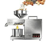 Presse à Huile Automatique 820W avec Pressage Chaud/Froid, Acier Inoxydable 304, Pressage Continu 24H, Rendement d'huile de 95%, Production 3-6 kg/h pour Cuisine Domestique et Petite Entreprise