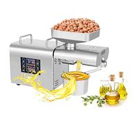 Presse à huile automatique avec écran de 5,25 pouces, extracteur d'huile chaude pour huile de noix de coco, lin, cacahuète, ricin, périlla, sésame - Extraction efficace de l'huile