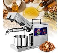 Presse à huile automatique domestique, en acier inoxydable 304, pour usage | Puissance de 820 W, température réglable de 50 à 300 °C, panneau de commande intelligent, convient aux graines d'arachide, de