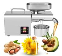 Presse à huile automatique - Expulseur d'huiles essentielles en acier inoxydable avec panneau de contrôle intelligent pour l'extraction à chaud/froid d'arachide, tournesol, noix de coco, soja