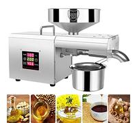 Presse à huile automatique, extracteur d'huile électrique en acier inoxydable à chaud/froid, avec chauffage haute puissance et contrôle intelligent intégré, pour arachide, tournesol, sésame,