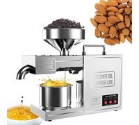 Presse à huile automatique pour usage domestique | Construction en acier inoxydable 304, panneau de commande intelligent, compatible avec les graines d'arachide, de sésame, de
