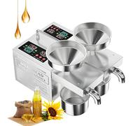 Presse à huile commerciale à double tête avec double contrôle de la température, sortie de 6 à 12 kg/h, travail continu 24 h, modes de pression chaud/froid, faible consommation d'énergie