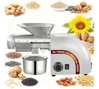 Presse À Huile Domestique Entièrement Automatique | Presse À Huile Électrique,Contrôle De La Température De 0 À 300 °C,Convient À Plus 20 Types D'ingrédients,Avec Rendement Horaire De 5-8 Kg Gray