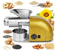 Presse À Huile Domestique Entièrement Automatique | Presse À Huile Électrique,Contrôle De La Température De 0 À 300 °C,Convient À Plus 20 Types D'ingrédients,Avec Rendement Horaire De 5-8 Kg Gold