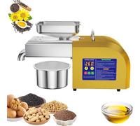 Presse à Huile Électrique 1100W en Acier Inoxydable,Extracteur D'Huile éLectrique Automatique,Presse à Huile Olive et Noix à Froid et à Chaud,avec Température Réglable 40°C-300°C | 4-9 kg/h