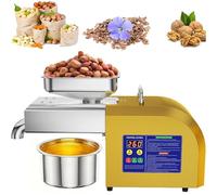 Presse à Huile électrique 1100W, Extracteur Domestique à Haut Rendement D'huile, Extracteur Chaud Et Froid Contrôle De La Température 0-300 ℃, pour Plus De 40 Ingrédients, Gold-220V