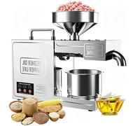 Presse à Huile électrique 820 W, Machine D’extraction D’huile Commerciale 3-6kg/h Avec Panneau Intelligent, Trémie Amovible, Extracteur à Froid Et Chaud En Acier Inoxydable Pour Avocat, Noix De Coco
