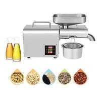 Presse à huile électrique automatique, acier inoxydable de qualité alimentaire Expulseur froid/chaud Extracteur d'huile saine Commercial&Home pour maïs, noix de coco, cacahuètes, graines de tourneso