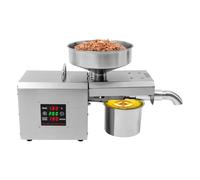 Presse à huile électrique en acier inoxydable 1500 W - Moulin à huile professionnel pour noix, cacahuètes, olives et sésames, extraction automatique de l'huile, pression à froid et pressage à chaud