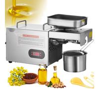 Presse à huile électrique - Extracteur d'huile 850 W en acier inoxydable - Température réglable 0-300 ℃ - Presse à chaud pour presser les cacahuètes, graines de sésame, graines de colza, graines de th
