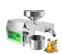 Presse à huile électrique, extraction automatique d'huile en acier inoxydable, double mode de pressage à froid et à chaud pour graines de lin, cacahuètes, sésame, graines de tournesol, 1500 W