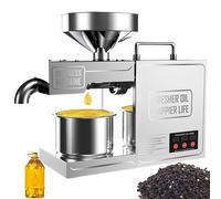 Presse à huile générique en acier inoxydable 304, machine à huile de | Panneau de commande intelligent, puissance de 820 W, compatible avec les graines d'arachide, de sésame, de noix de coco, de