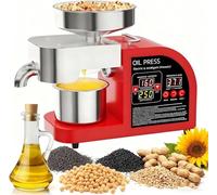 Presse à huile industrielle automatique, extracteur d'huile électrique froid/chaud commercial, pressage d'huile de graines de noix en acier inoxydable, for cacahuètes, sésame(Red,X6)