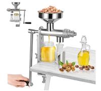 Presse à huile manuelle, machine à huile en acier inoxydable pour graines de noix d'arachide, outil de pressage d'extraction de graines de tournesol de soja, rendement élevé en huiles pour la maison